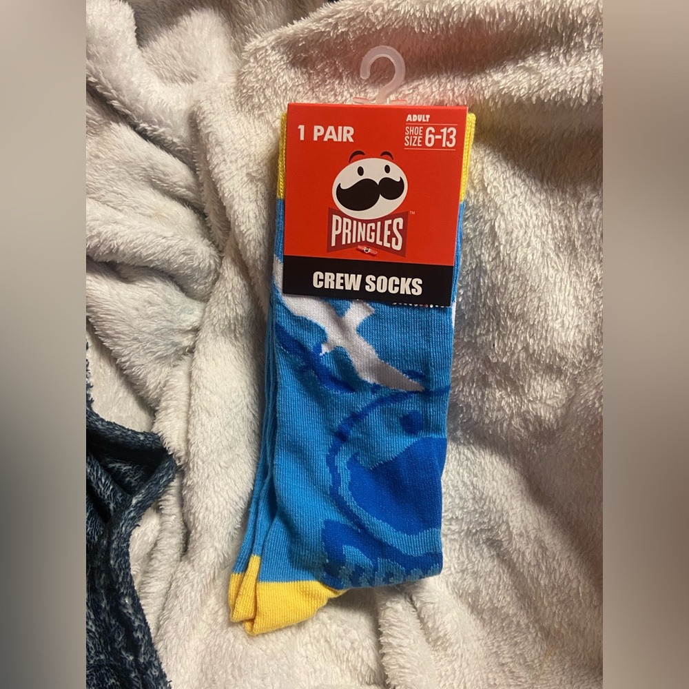 Pringle Blue and Yellow Crew Socks